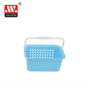 Plastic Basket With Round Holes Rectangle Basket With Handles Multipurpose Storage 4L