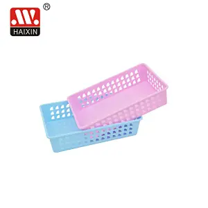 Plastic Hollow Storage Basket Desktop Utility Basket Container Tray File Storage Box