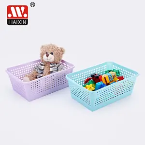 Rectangle Plastic Multipurpose Storage Basket Colorful School Supplies Storage Box