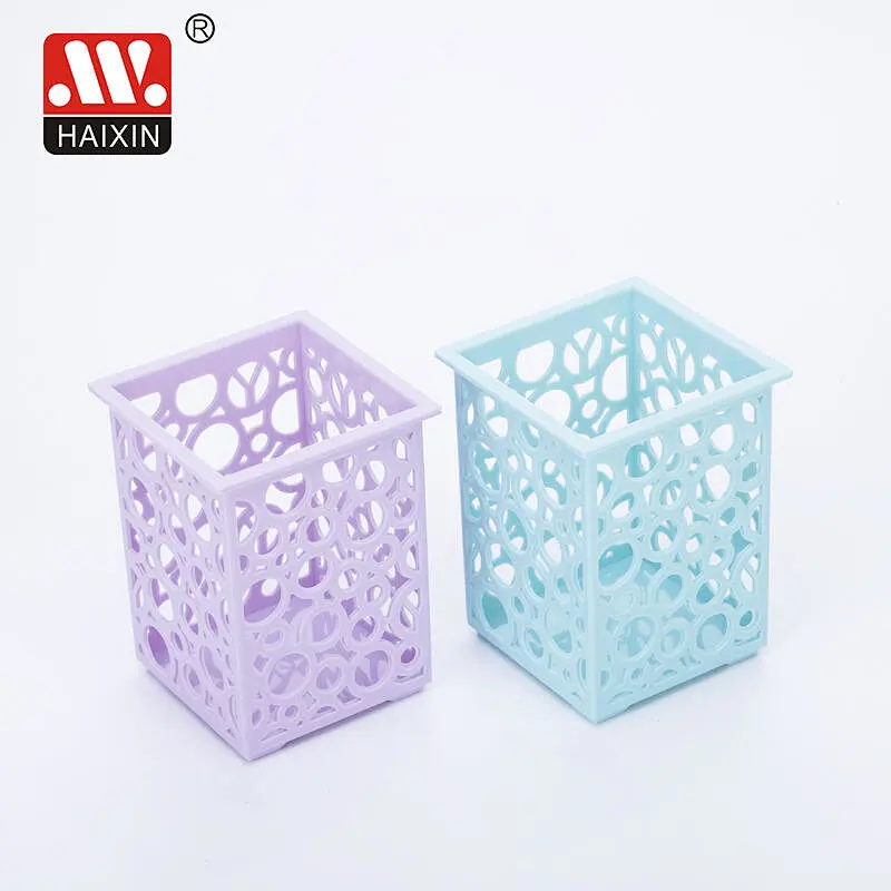 Pp Basket With Round Holes Desktop Stationery Organizer Multipurpose Basket 0.39L
