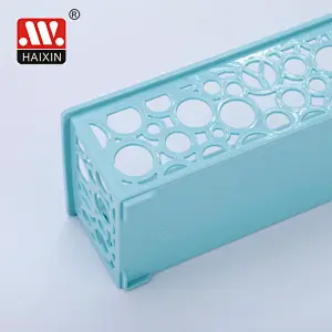 Plastic Basket With Round Holes Rectangle Desktop Organizer Multipurpose Basket 0.73L