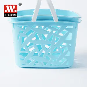 Plastic Bright Rectangle Baskets With Double Handles Small Hollow Handy Organizer 1L