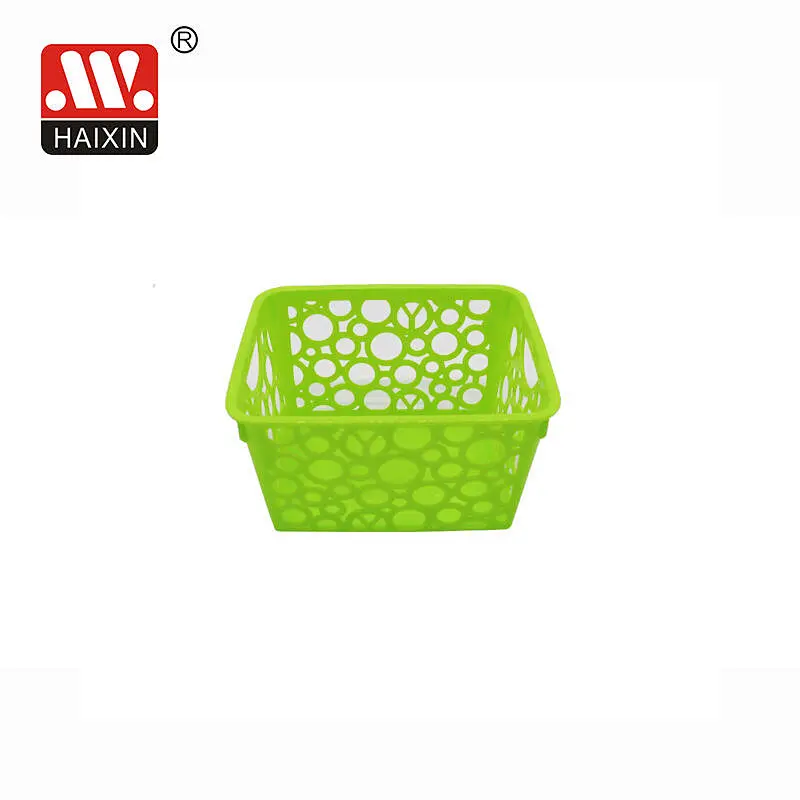 Pp Basket With Round Holes Desktop Stationery Organizer Multipurpose Basket 0.94L