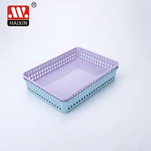 Plastic Hollow Storage Basket Desktop Utility Basket Container Tray File Storage Box