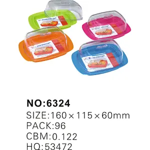Plastic Clear Butter Container Rectangular Cheese Box for food storage