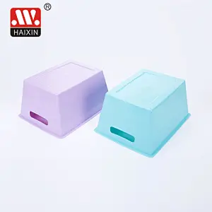 Plastic Storage Tubs With Handle Utility Basket In Square Shape Assorted Storage 2.5L