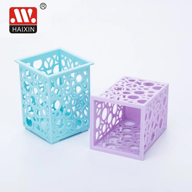 Pp Basket With Round Holes Desktop Stationery Organizer Multipurpose Basket 0.39L