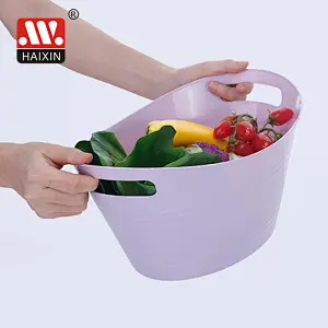 Oval Storage Tub With Handle Plastic Organization Bins Assorted Colored Storage 0.49L