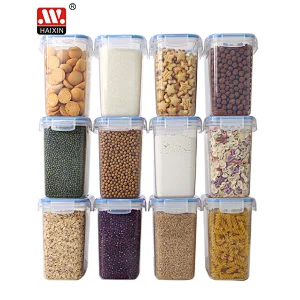 1.6L PP silicone food storage tea coffee sugar metal canister sets 12pcs
