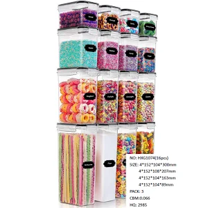 PP silicone airtight container plastic box for food container 16pcs