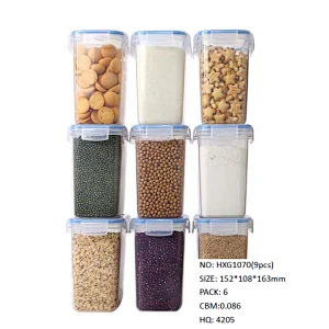 1.6L PP silicone airtight food storage containers set 9pcs with lock lid