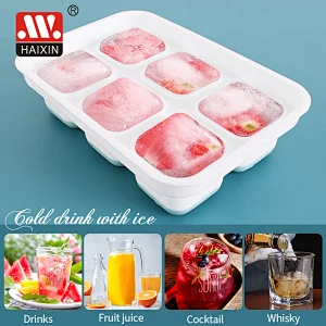 Flexible Silicone Ice Cube Tray Easy Release Ice Trays With Lid Make 6 Ice Cube Mold