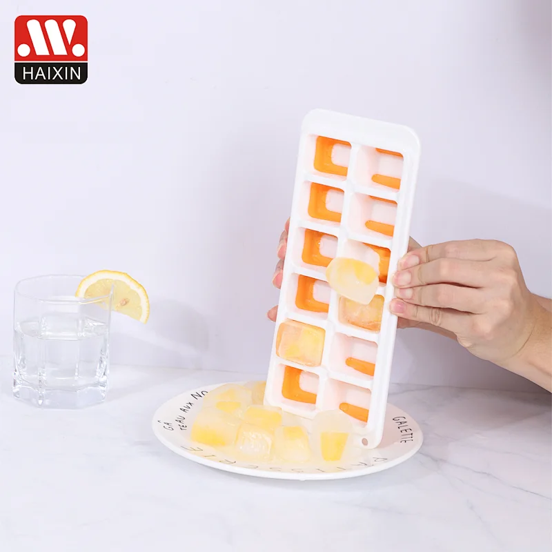 Flexible Silicone Ice Cube Tray Easy Release Ice Trays With Lid Make 12 Ice Cube Mold