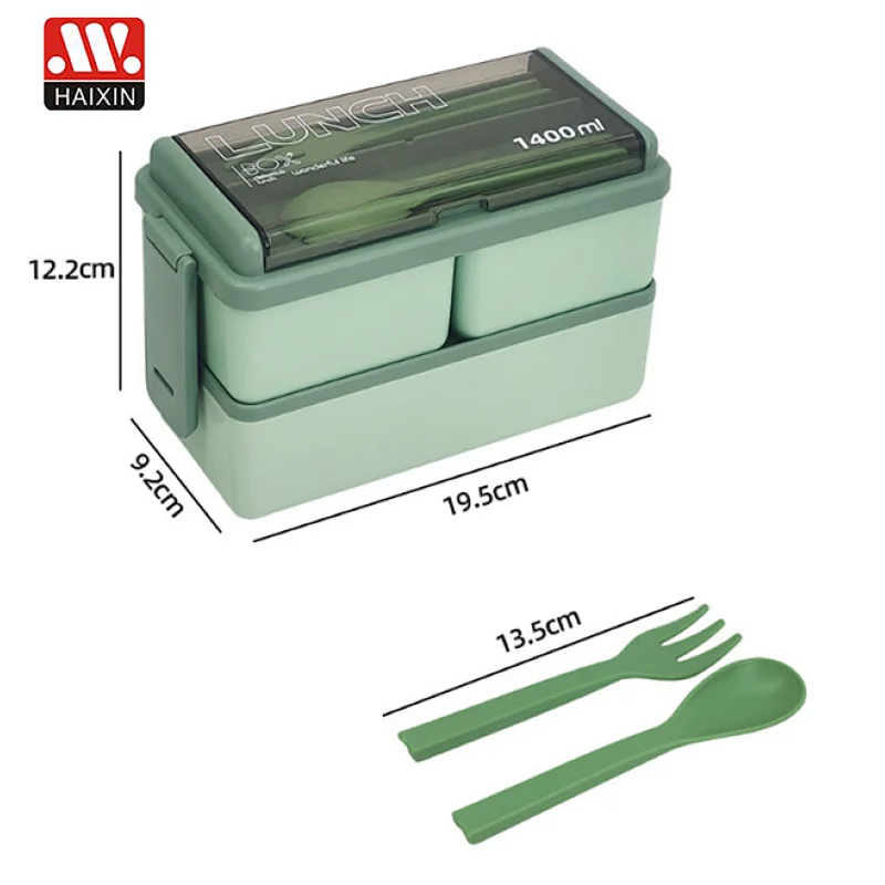 plastic lunch box 2 LAYERS 1400ML