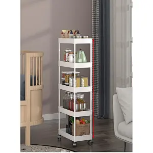 Rolling Metal Cart - Multi-Purpose Organizer for Kitchen, Laundry, Bathroom, Office - Space-Saving Design