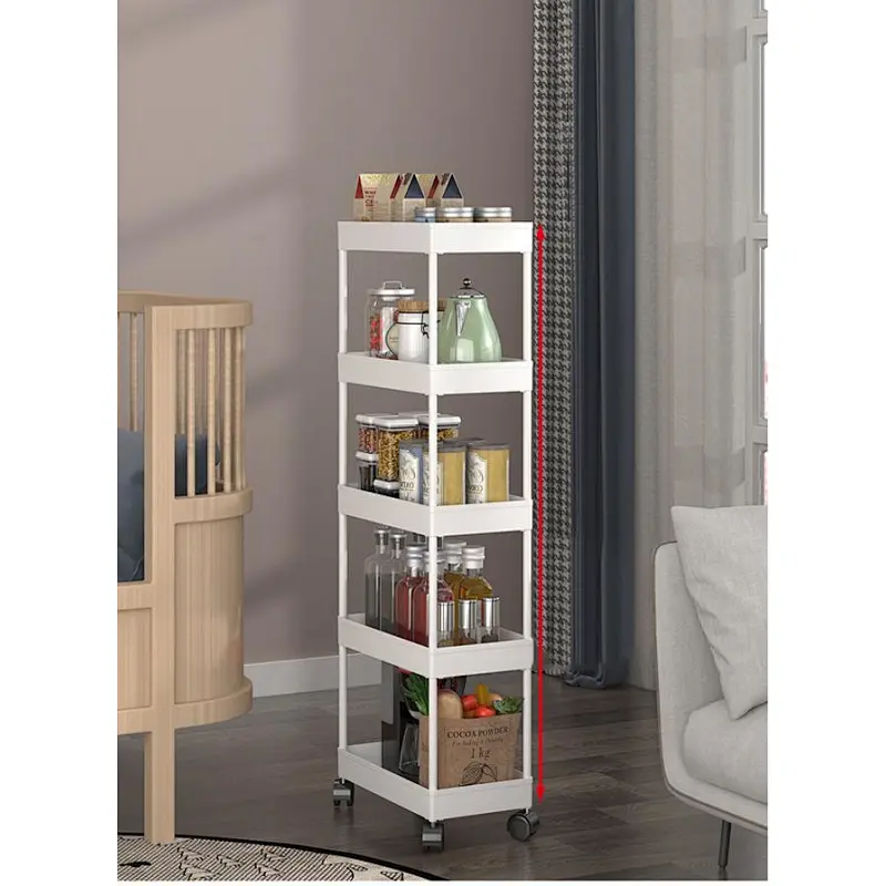 Rolling Metal Cart - Multi-Purpose Organizer for Kitchen, Laundry, Bathroom, Office - Space-Saving Design