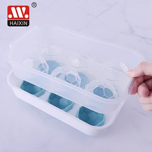 Flexible Silicone Ice Cube Tray Easy Release Ice Trays With Lid Make 6 Ice Cube Mold