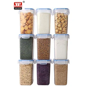 1.6L PP silicone airtight food storage containers set 9pcs with lock lid