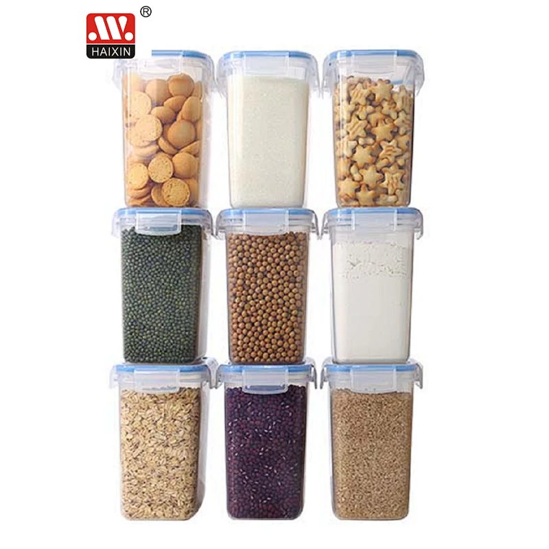 1.6L PP silicone airtight food storage containers set 9pcs with lock lid