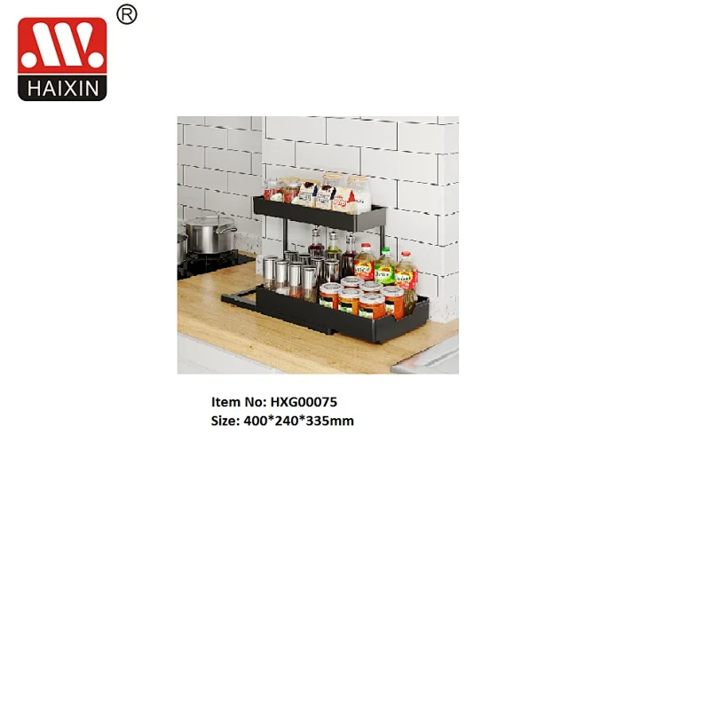 Under Sink Sliding Shelf Organizer Rack, Multi-Use Under Kitchen Sink Organizers and Storage