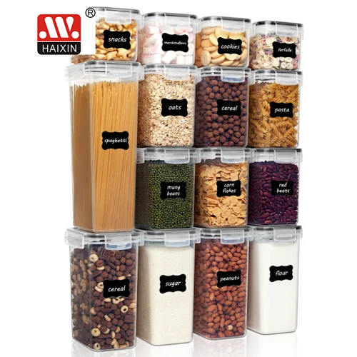 Plastic food storage container set airtight 15pcs