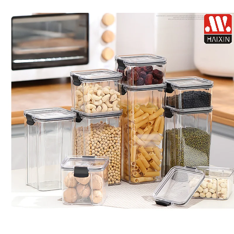 Airtight Food Storage Containers with Easy Lock Lids for Cereal, Flour, Sugar & Dry Food Plastic Stackable Canisters