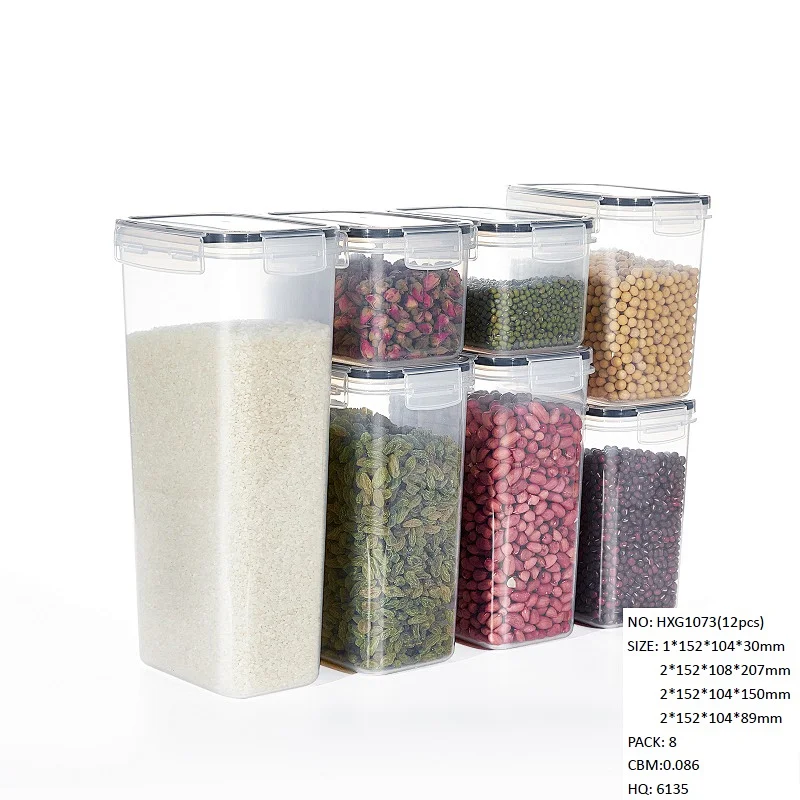 PP silicone airtight food storage container set 7pcs for kitchen
