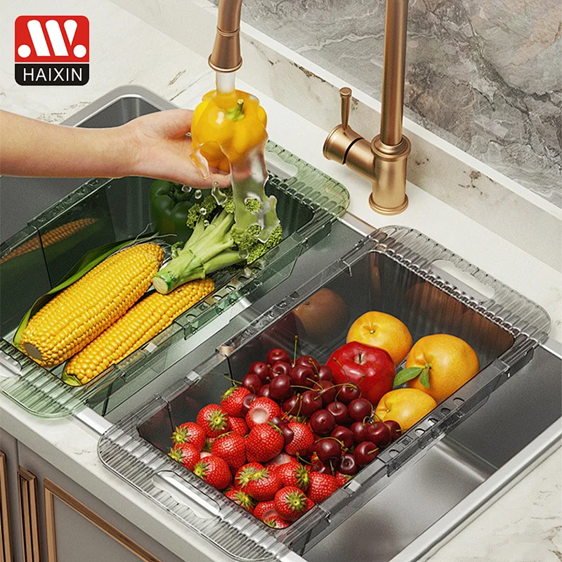Kitchen Collapsible Portable Wash Basin Dishpan Kitchen Washing Scalable Strainer Basket Foldable Strainer Colander Wash and Drain Dish Tub Drainer for RV, Camping, Marine, BBQ (PET)
