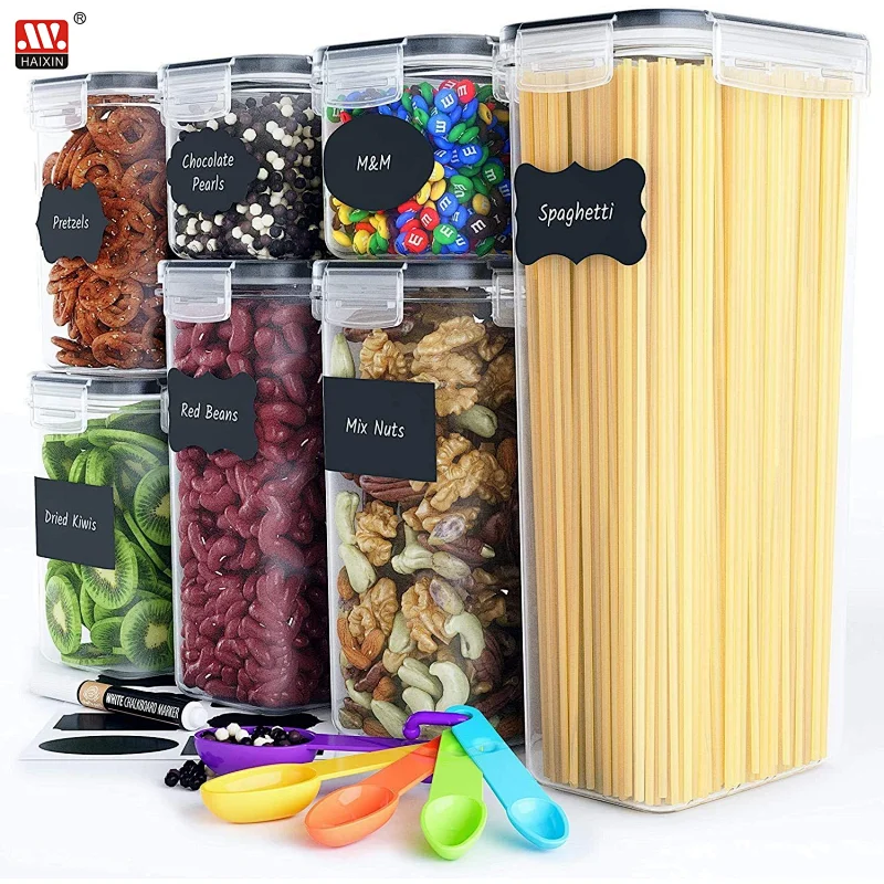 PP silicone airtight food storage container set 7pcs for kitchen