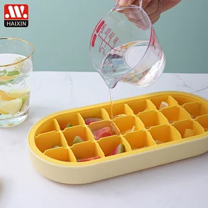 Flexible Silicone Ice Cube Tray Easy Release Ice Trays With Lid Make 21 Ice Cube Mold