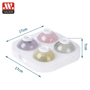 Flexible Silicone Ice Cube Tray Easy Release Ice Trays With Lid Make 4 Ice Cube Mold