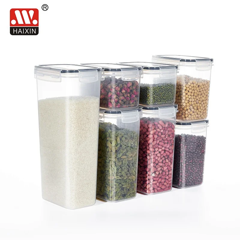 PP silicone airtight food storage container set 7pcs for kitchen