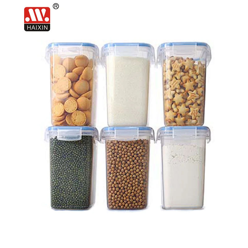 1.6L PP silicone kitchen airtight food storage container set 6pcs