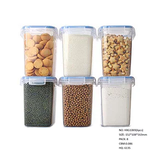 1.6L PP silicone kitchen airtight food storage container set 6pcs