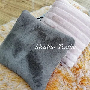 Decorative Fur Pillow Cover Faux Rabbit Fur Throw Pillow Case for Sofa