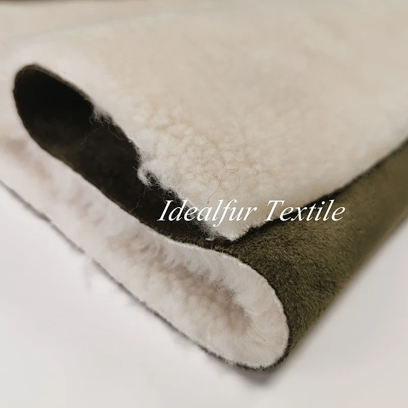 Bonded Suede 100% Polyester Sherpa Faux  Fur Fleece Fabric
