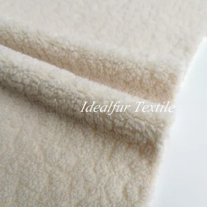 Lamb Embossed Sherpa Faux Fur Fabric with Suede Bonding Fabric for Coat
