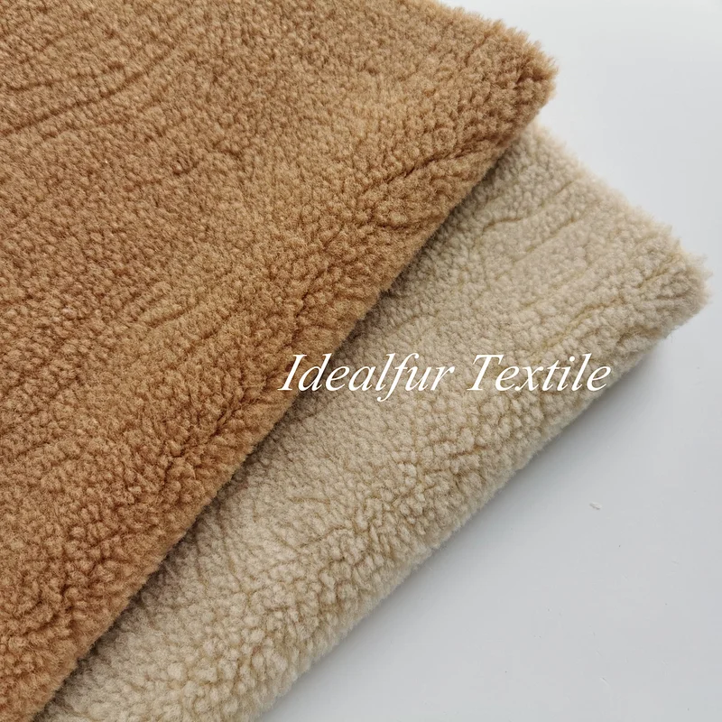 Small Sherpa Faux Fur Embossed Fleece Fabric for Coat