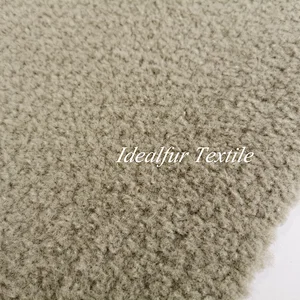 Faux Fur Wool Fabric Shaggy Fleece with Suede Bonding for Coat