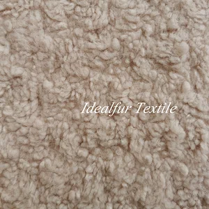 Curly Wool Fabric Sherpa Faux Fur with Suede Bonding for Jacket
