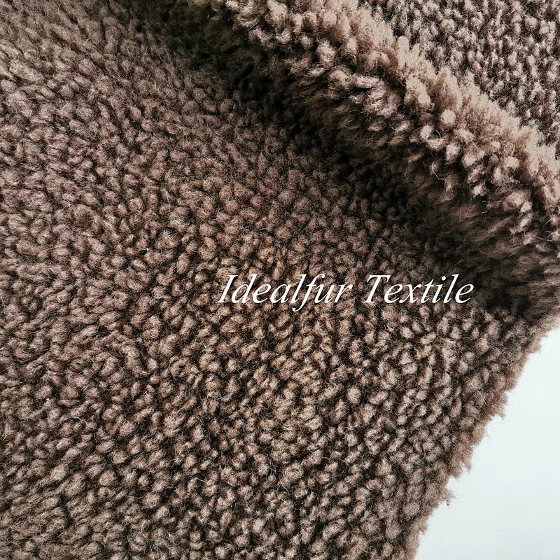 Sherpa Faux Fur Sherpa Fleece Sheepskin Fabric with Suede Bonding for Coat