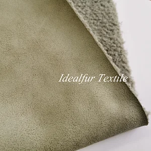 Faux Fur Wool Fabric Shaggy Fleece with Suede Bonding for Coat