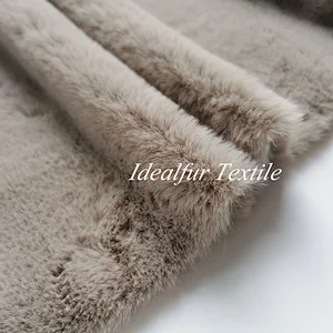 Wholesale 100% Polyester Knit Lining Long Pile Plush Faux Rabbit Fur Fabric