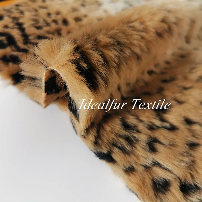 Top Quality Artificial Leopard Jacquard Faux Fur Fabric Textile