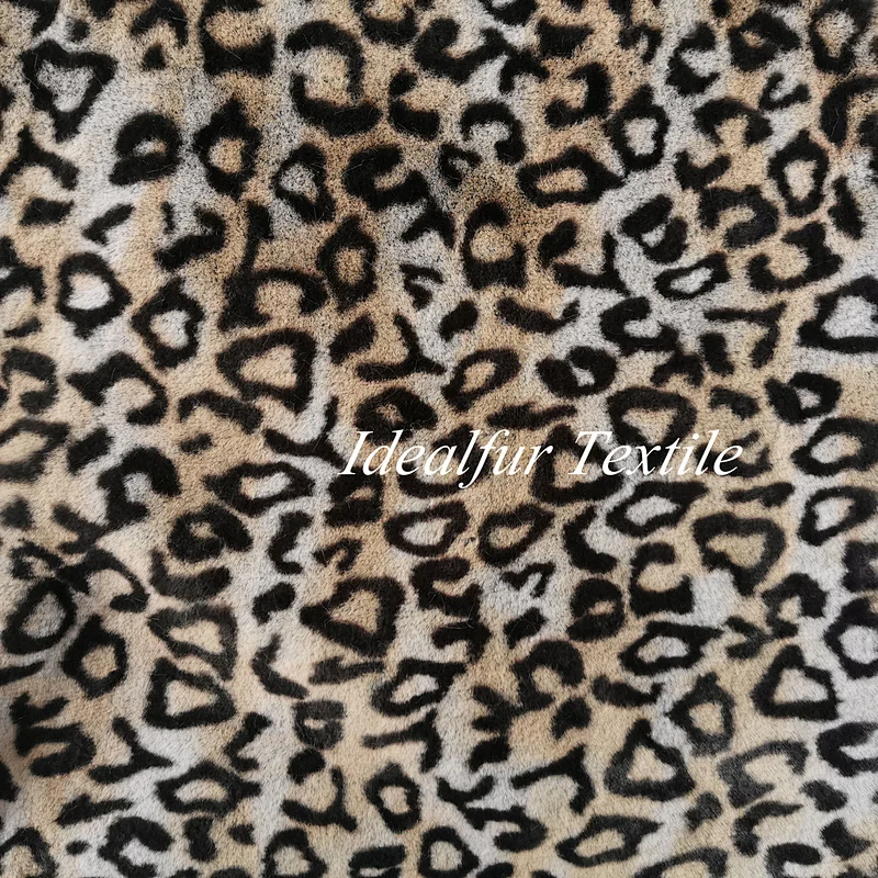 Soft Leopard Printed Rabbit Faux Fur Fake Fur Fabric