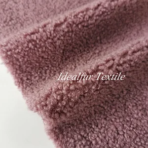 Purple Small Grain Cashmere Sherpa Fleece Faux Fur