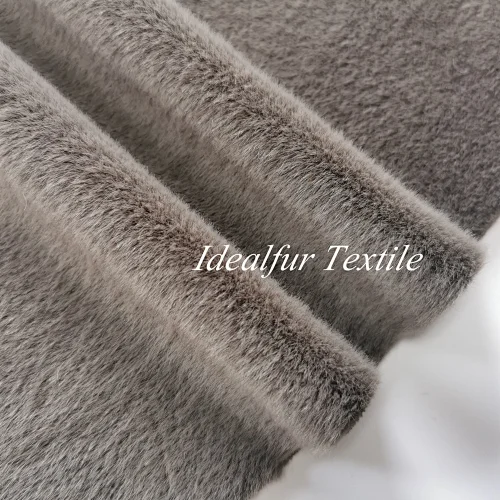 Grey Short Pile Mink Faux Fur Fake Fabric