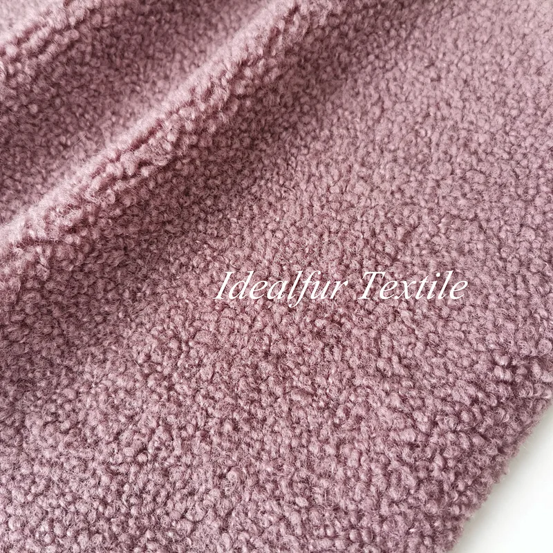 Purple Small Grain Cashmere Sherpa Fleece Faux Fur