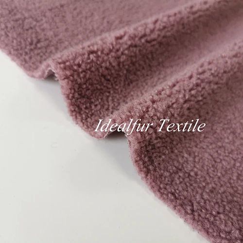 Purple Small Grain Cashmere Sherpa Fleece Faux Fur