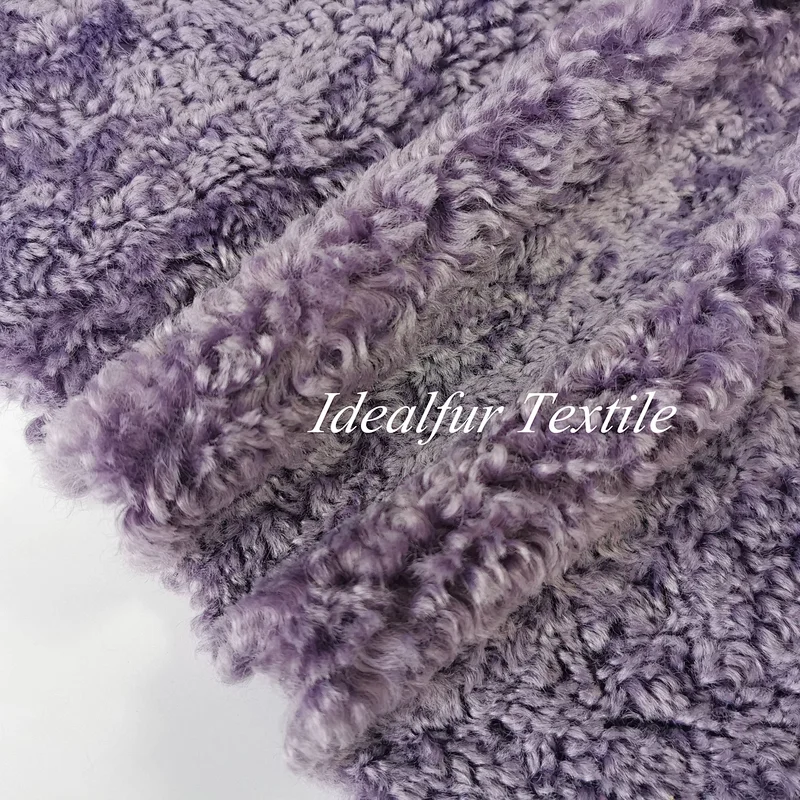 Purple Curly Alpaca Sherpa Faux Fur Fabric